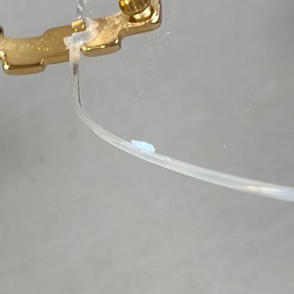 Vintage 90s Cazal Gold Rimless Hexagon Eyeglass Frames MOD. 424 COL. 971 READ